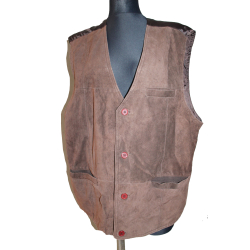 KAMIZELKA SKÓRA ZAMSZ rozm. XL